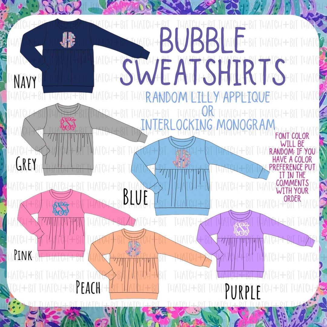 Bubble Sweatshirts ETA Oct PO 46