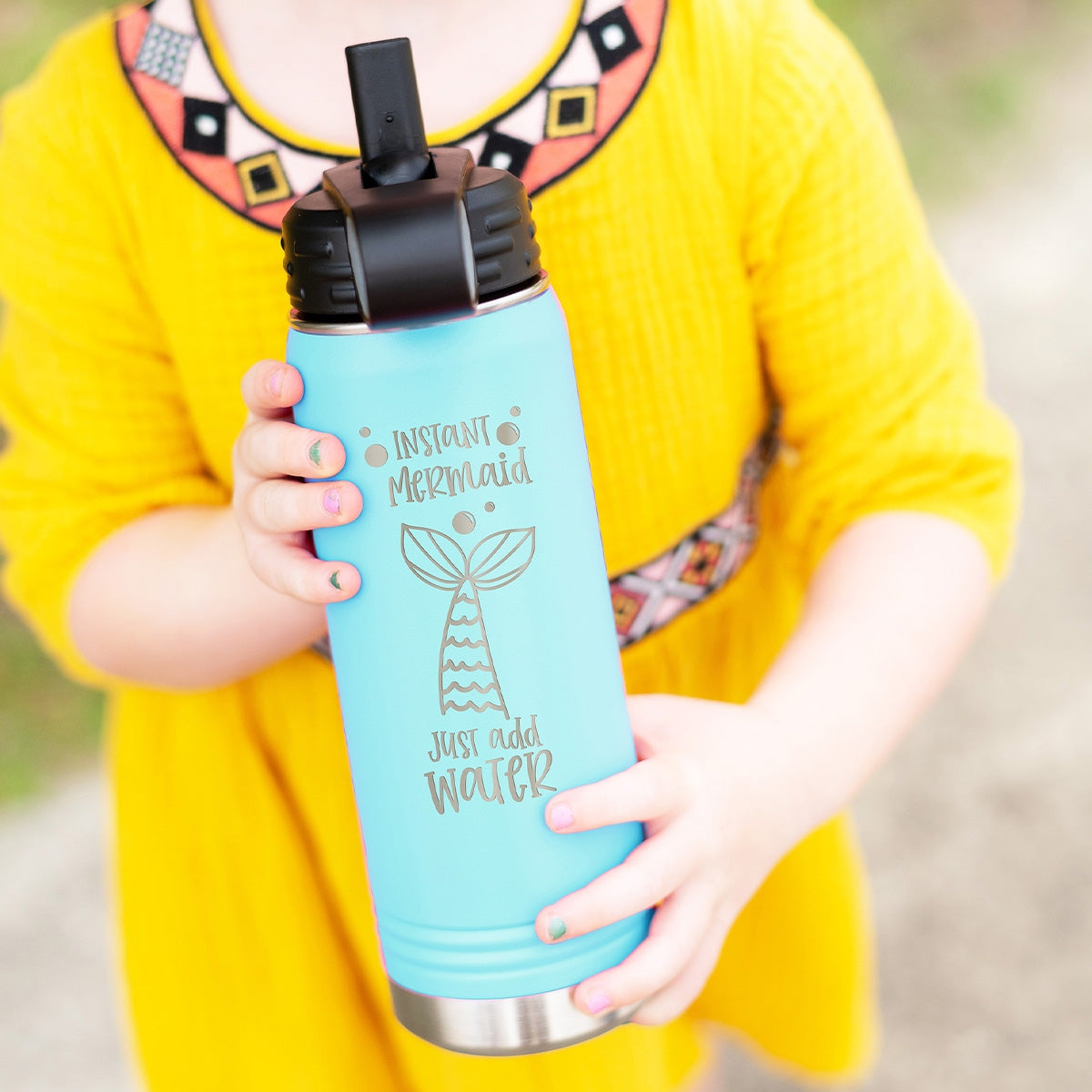 Teal Instant Mermaid 20oz Insulated Water Bottle