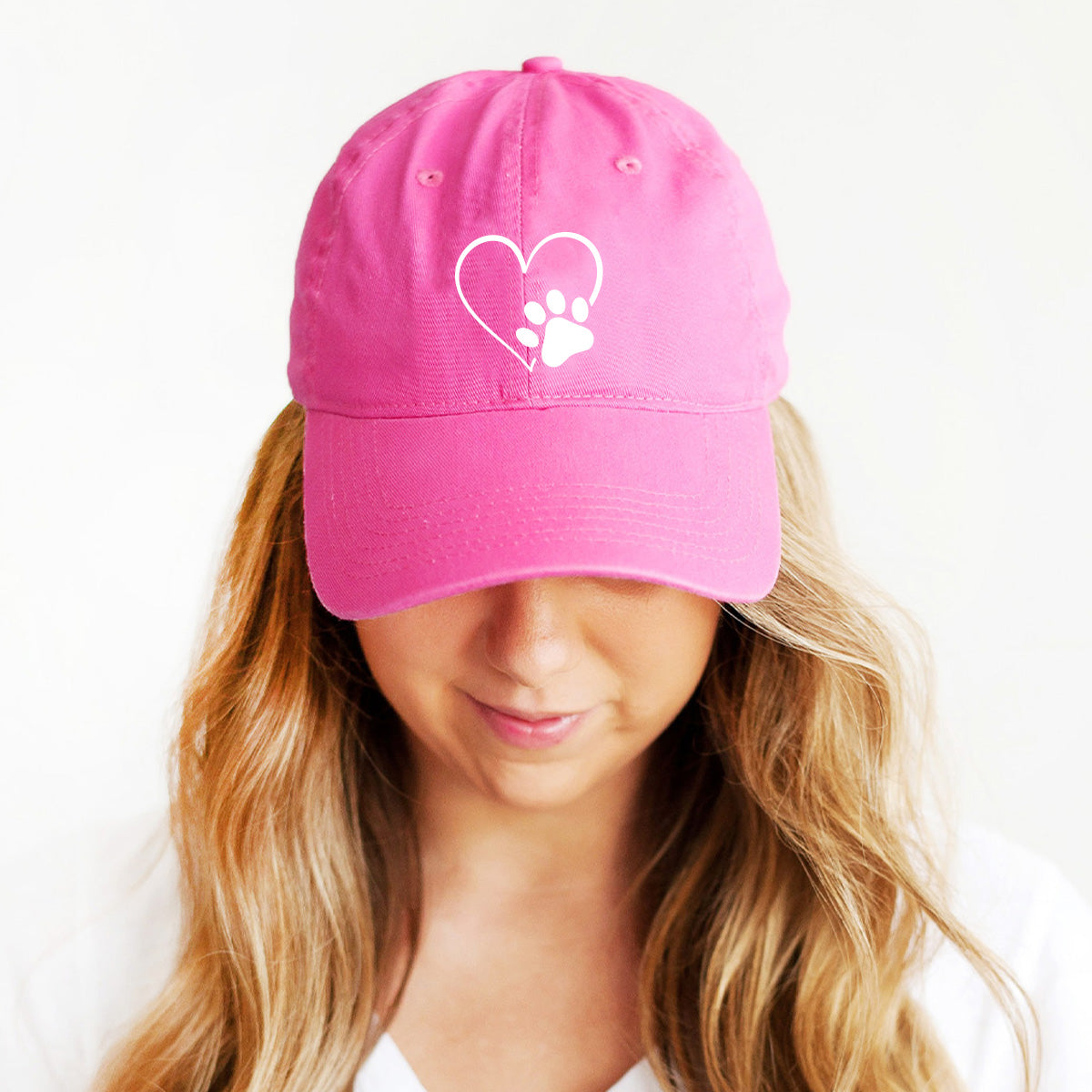 Heart Paw Hot Pink Cap