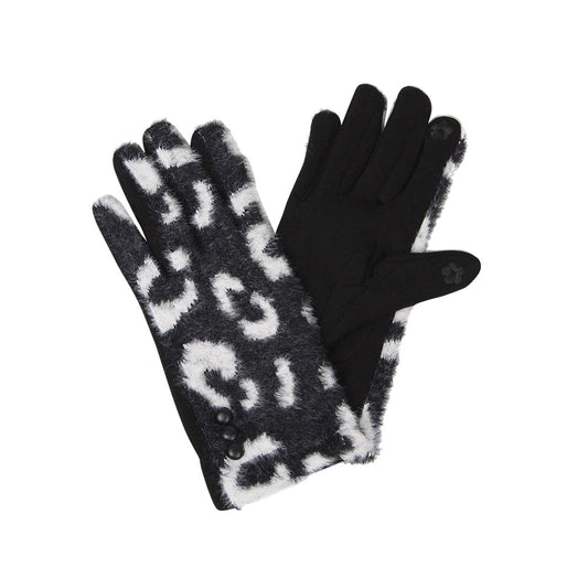 Black Leopard Gloves