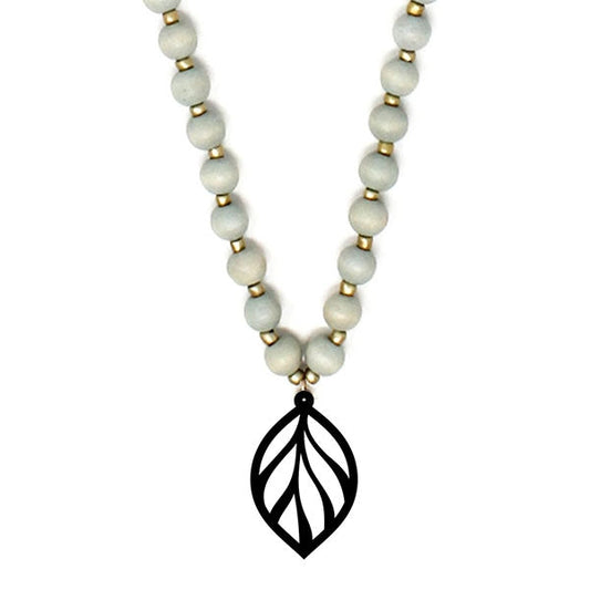 Black Leaf Sage Grey Jennifer Necklace