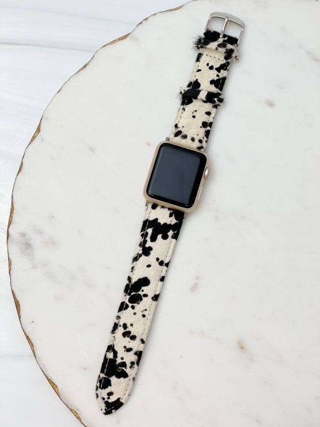 Cow Hide Textured Leather Smart Watch Band