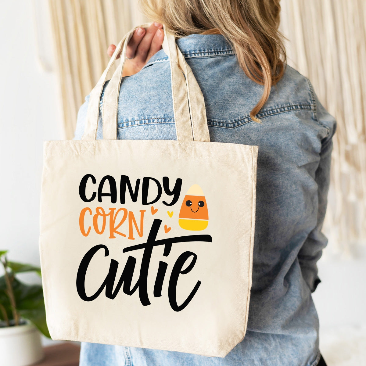 Candy Corn Cutie Canvas Tote