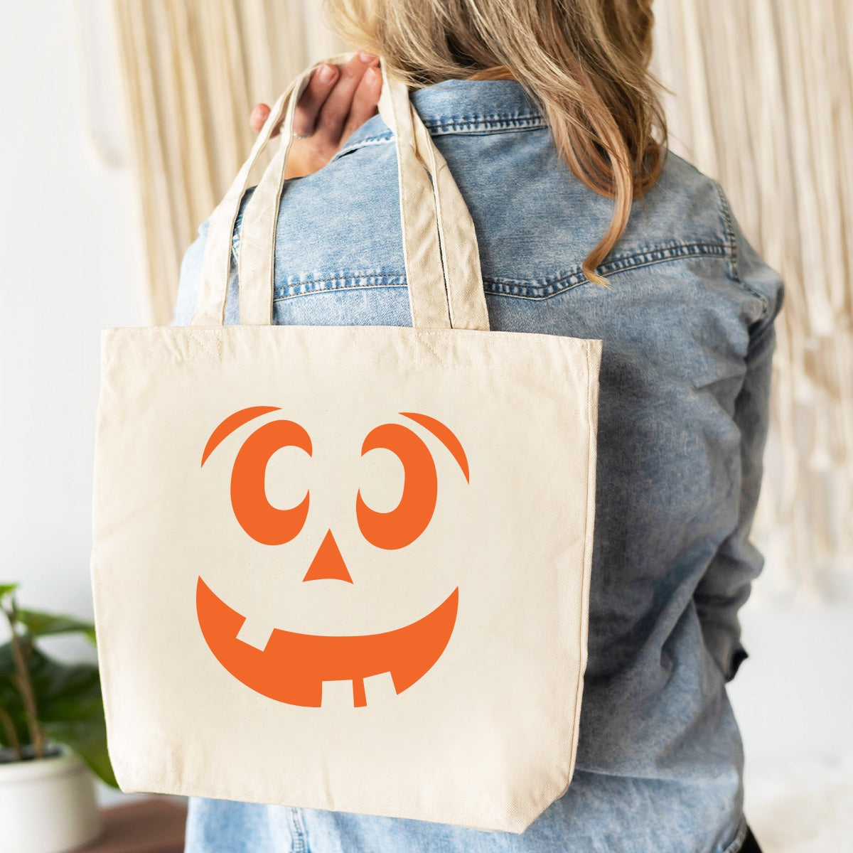 Jack-o-Lantern Canvas Tote