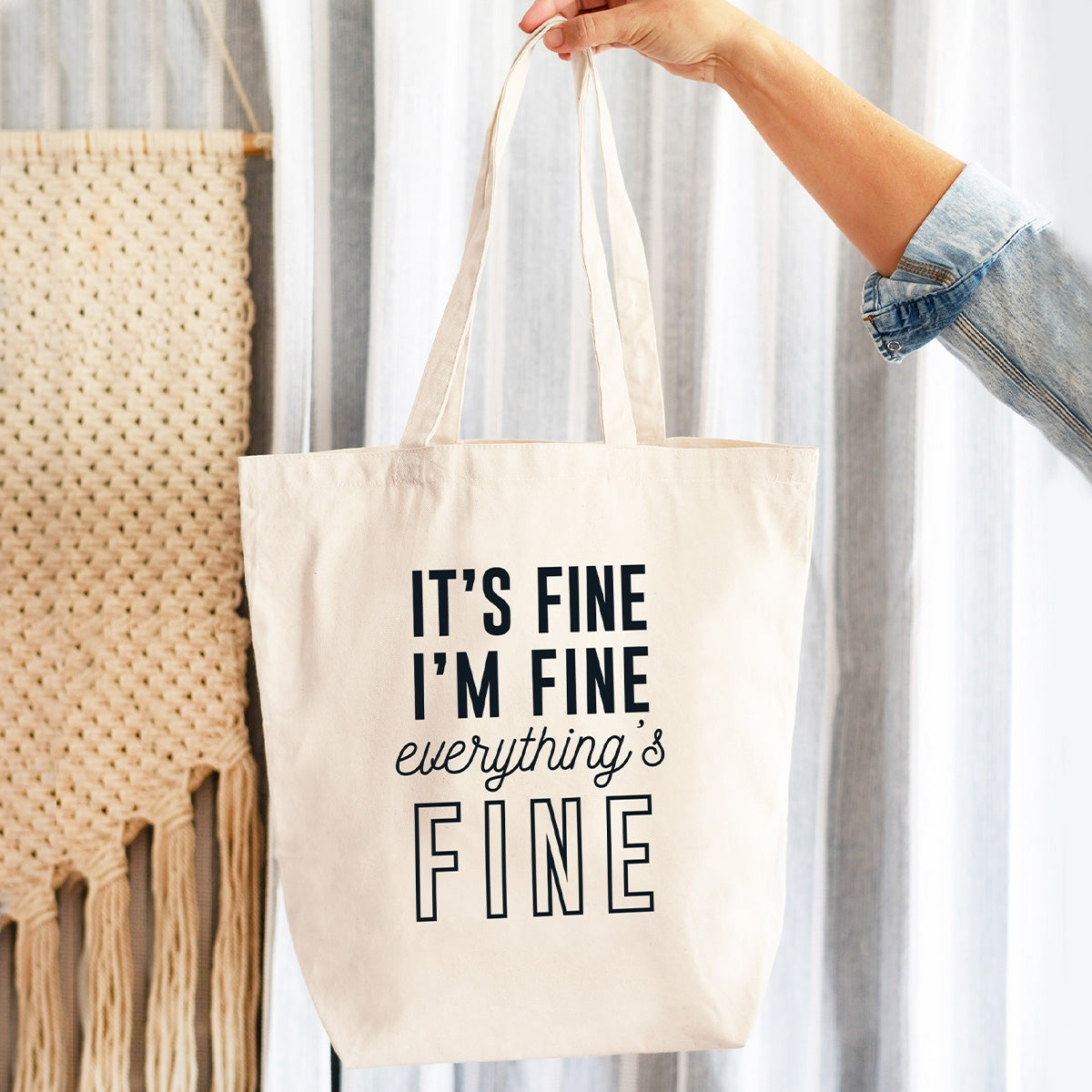 I'm Fine Canvas Tote