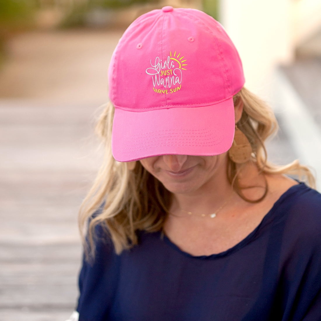 Girls Just Wanna Have Sun Hot Pink Cap