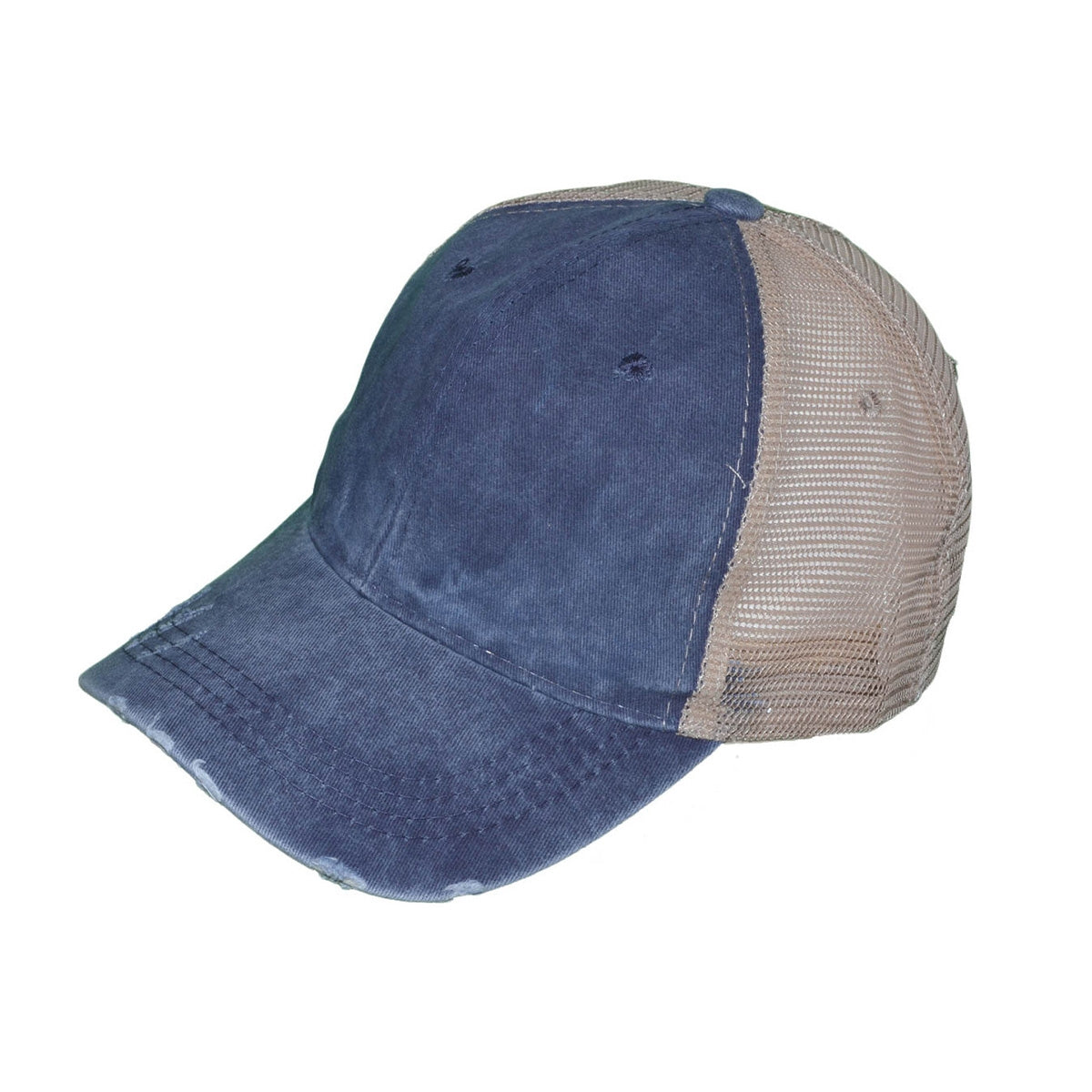 Worn Navy Mesh Trucker Cap