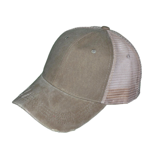 Worn Tan Mesh Trucker Cap