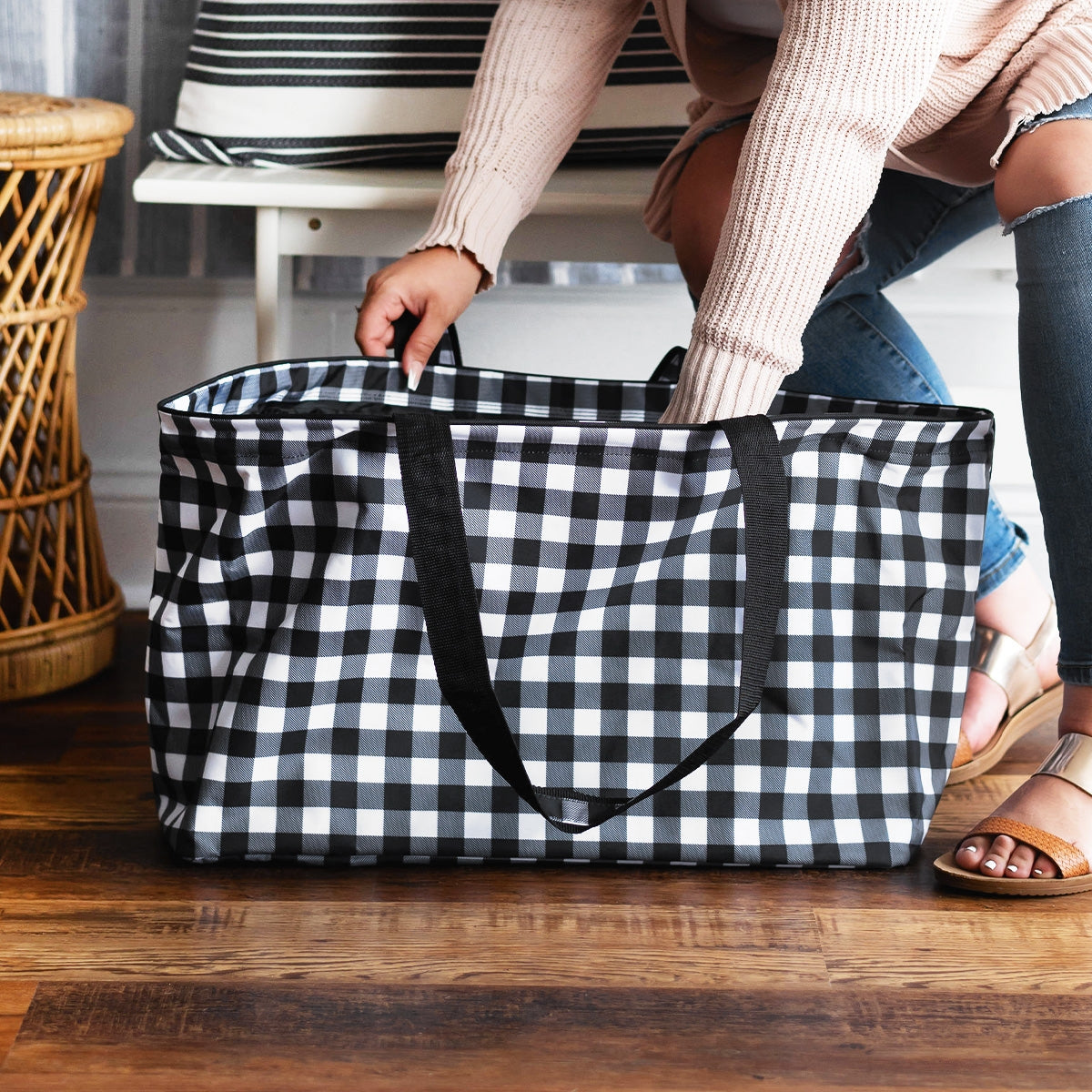 Black Buffalo Check Ultimate Tote