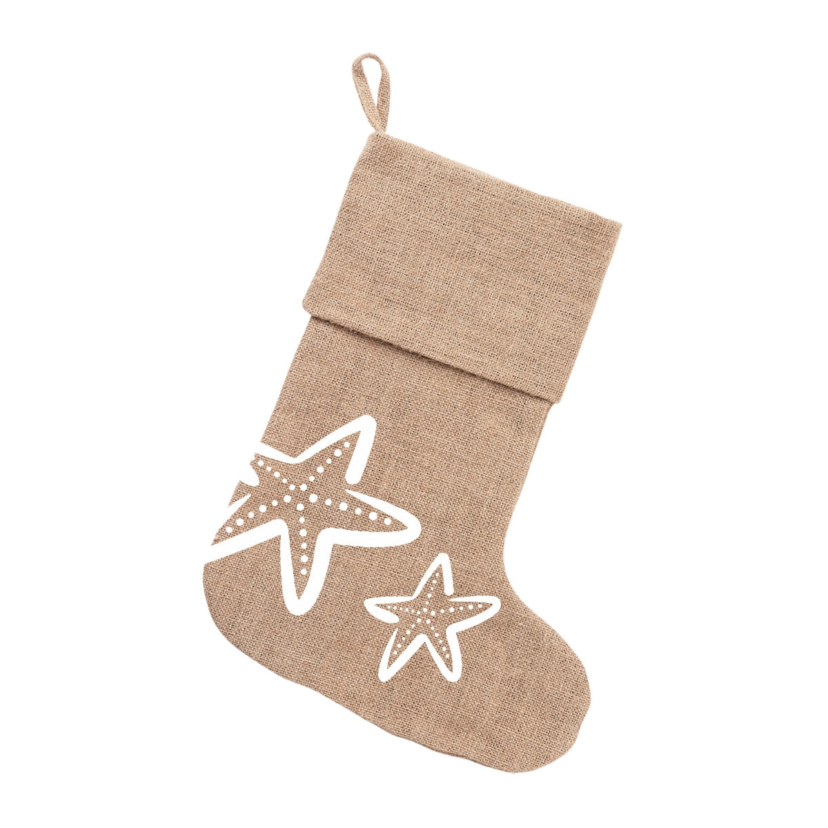 Starfish Burlap Stocking