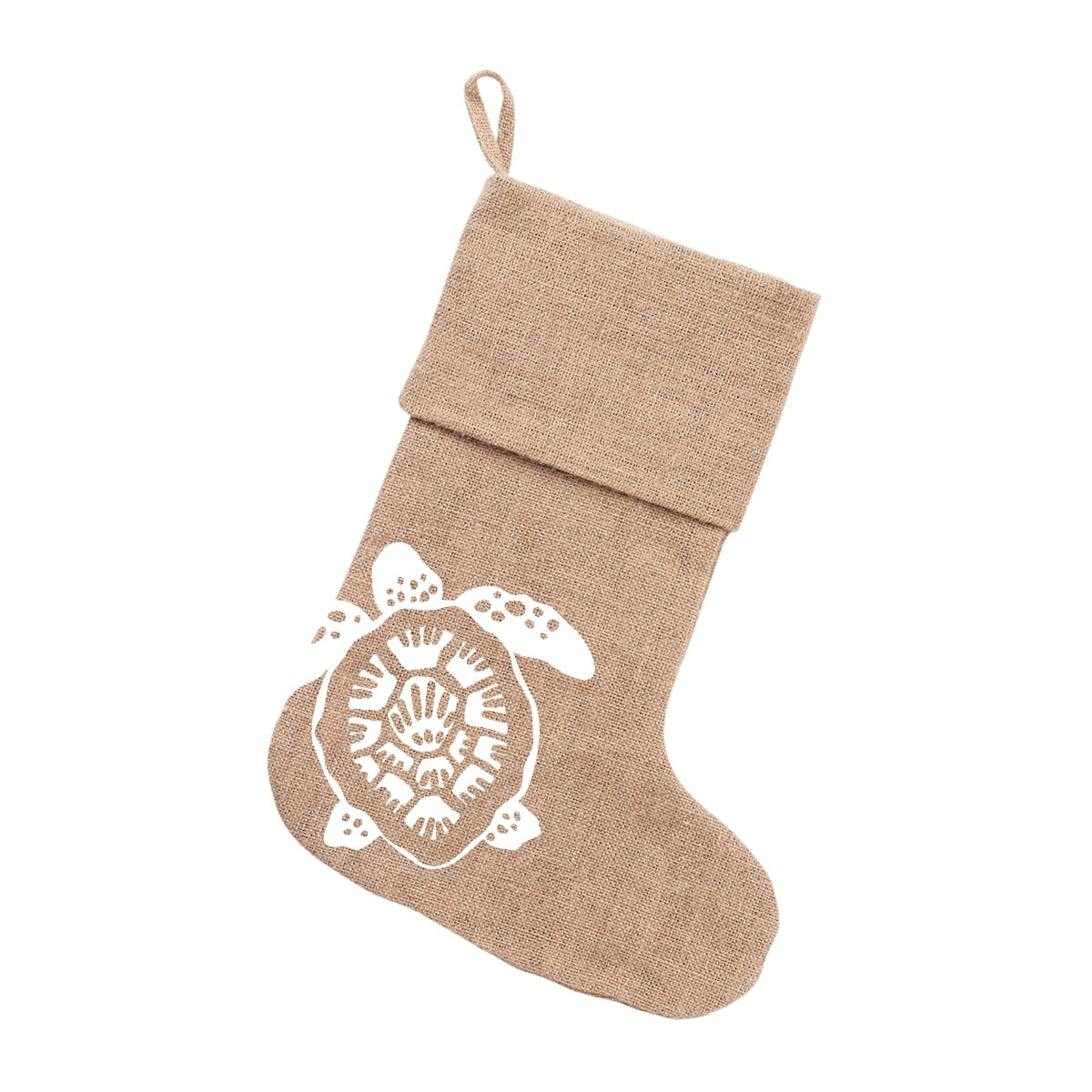 Turtle Burlap Stocking