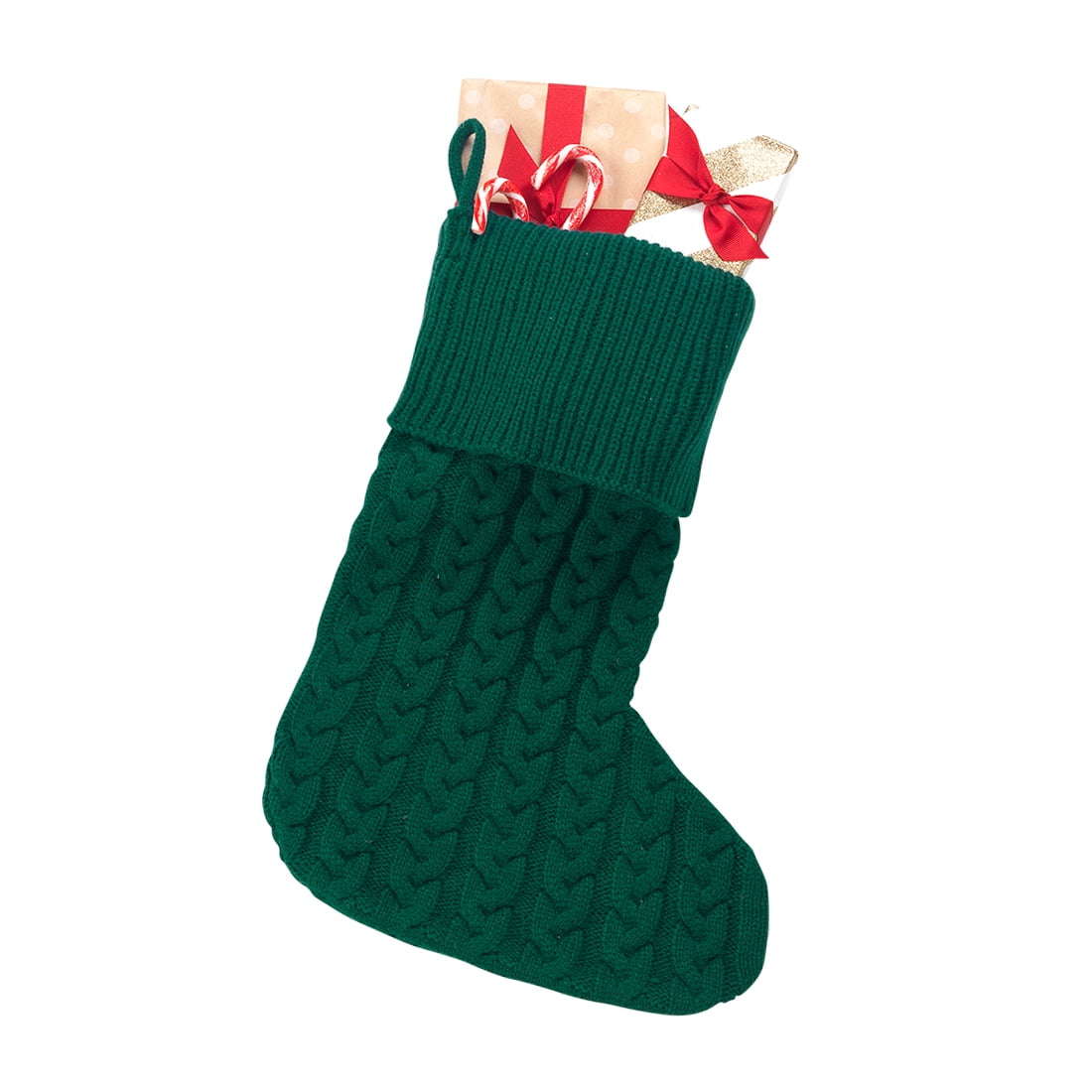 Hunter Green Cable Knit Stocking