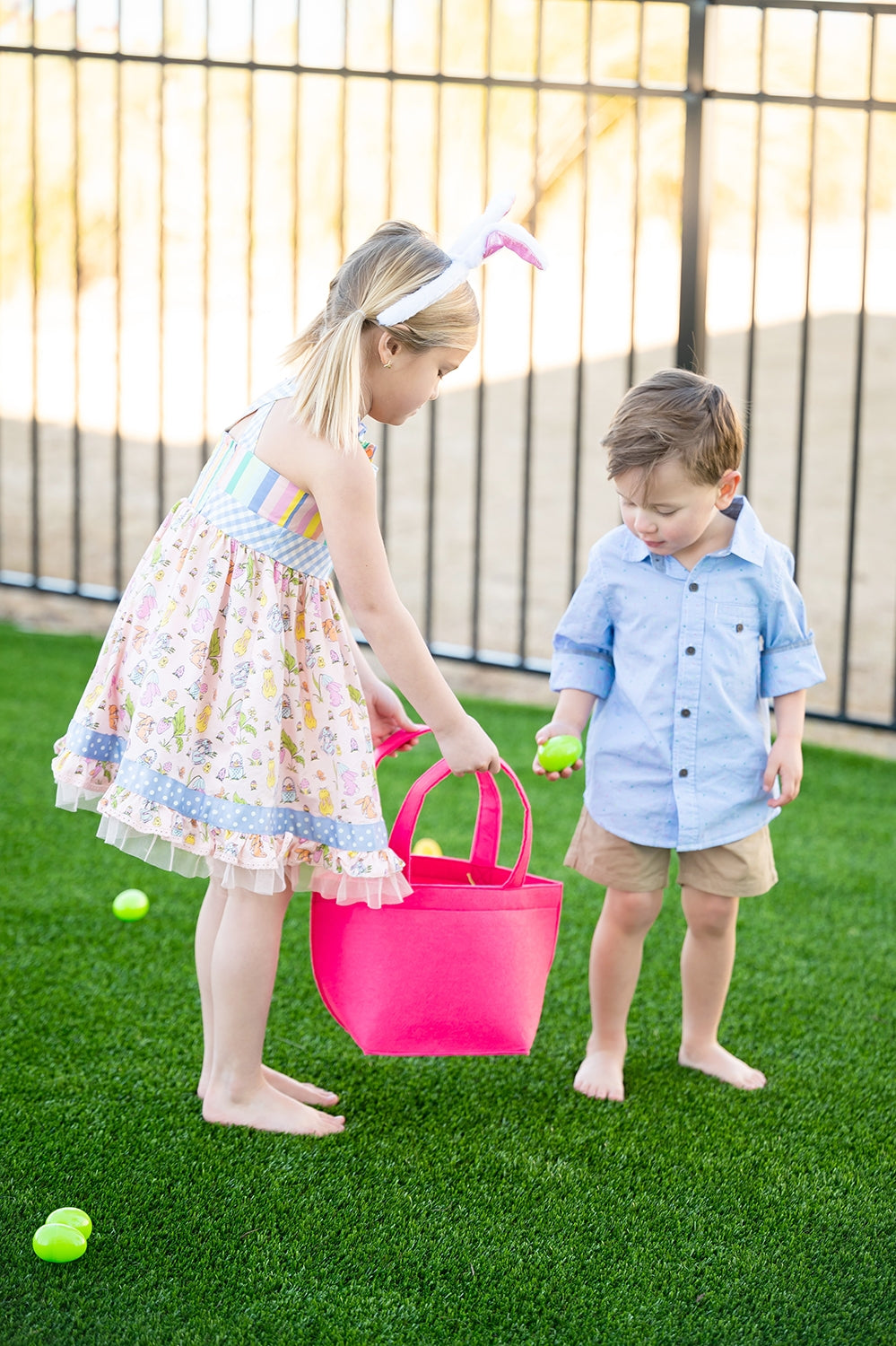 Hot Pink Felt Easter Bucket