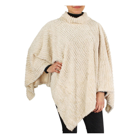 Creme Kristen Faux Fur Poncho