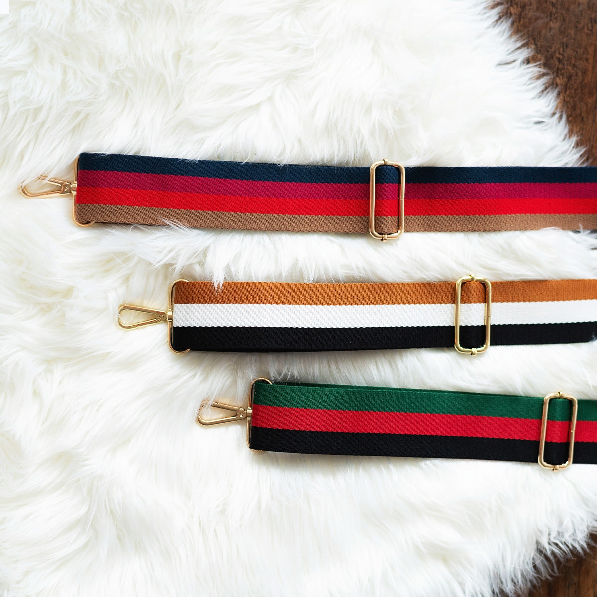 Black, Red & Green Stripe Crossbody Strap