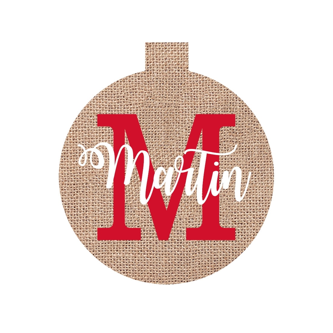 Burlap Name Ornament