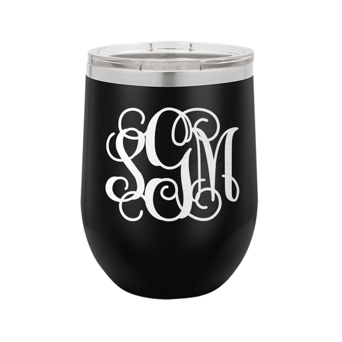 Vine Monogram Black 12oz Insulated Tumbler