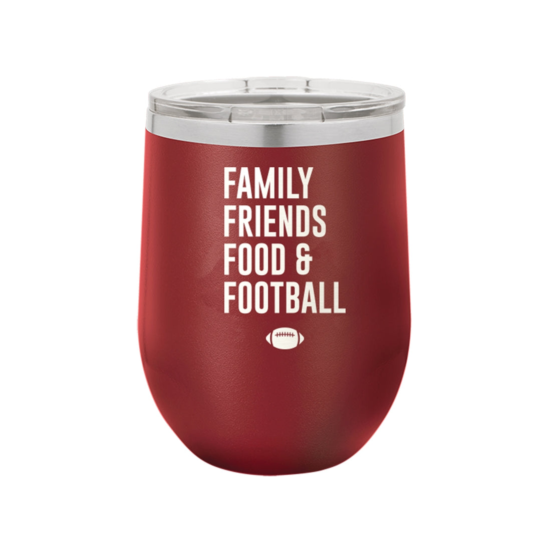 Family, Friends, Food & Football 12oz Tumbler