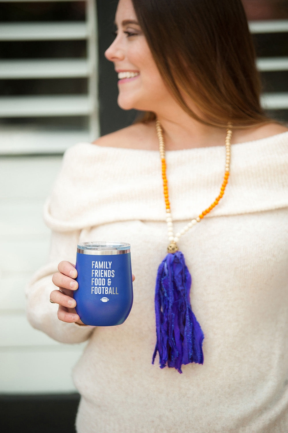 Family, Friends, Food & Football 12oz Tumbler