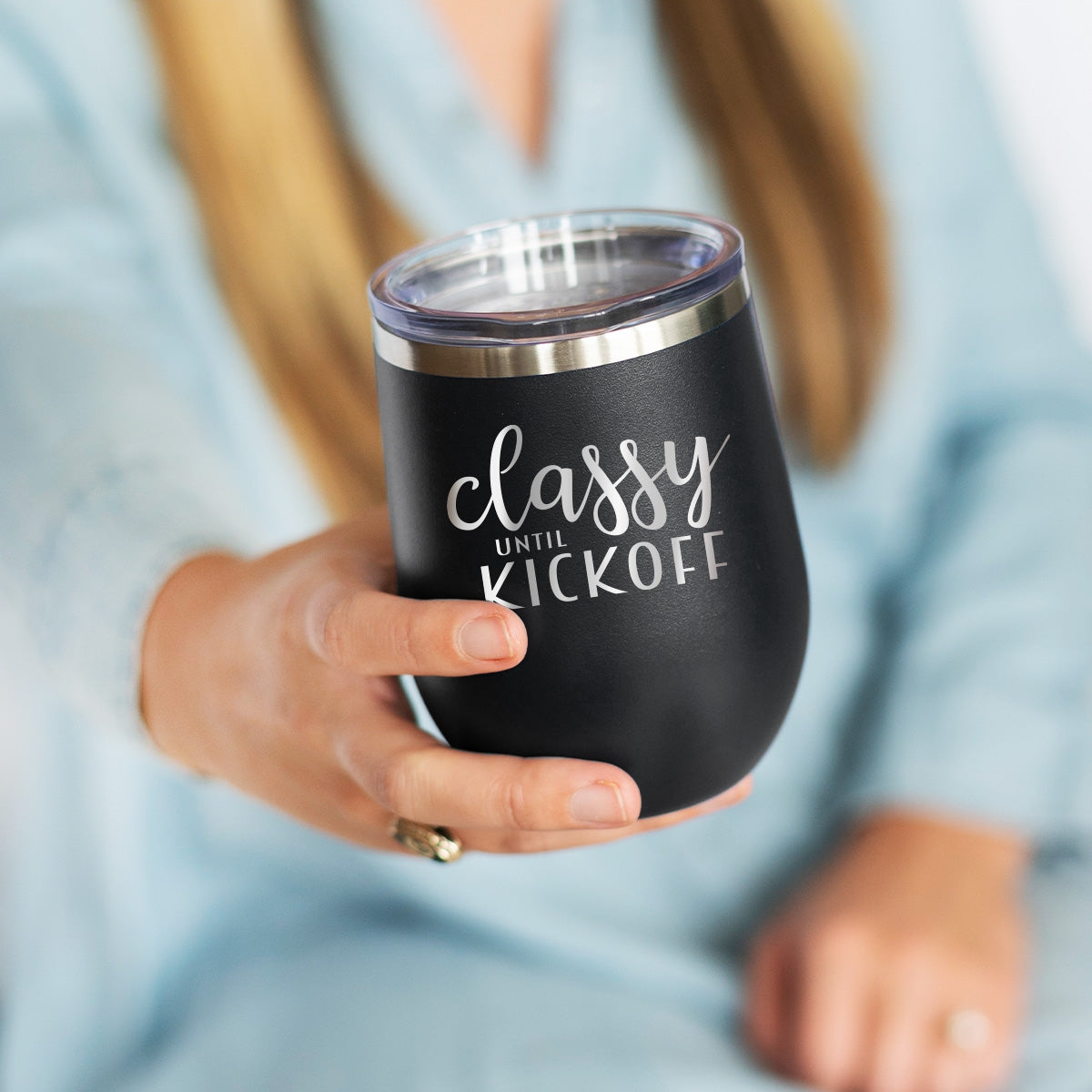 Classy Until Kick-Off Black 12oz. Insulated Tumbler