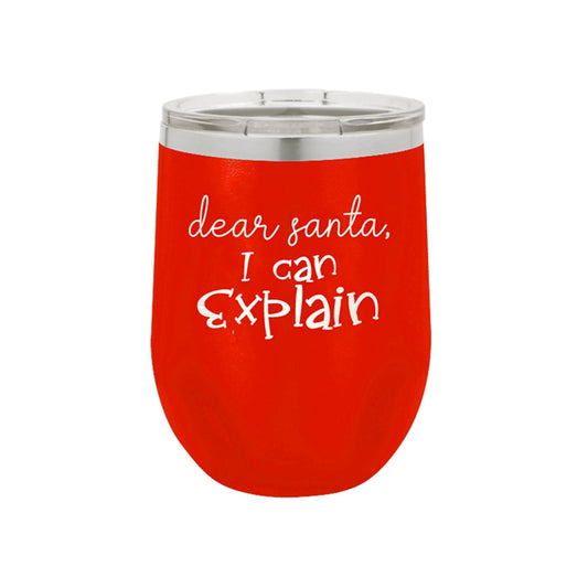 Dear Santa Red 12oz Insulated Tumbler