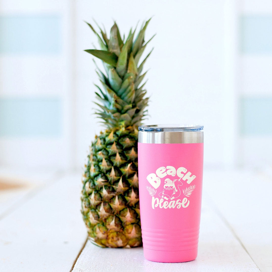 Gnome Beach Please Pink 20oz Insulated Tumbler