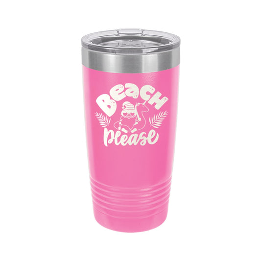 Gnome Beach Please Pink 20oz Insulated Tumbler