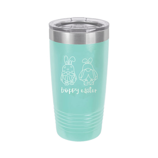 Gnome Hoppy Easter Teal 20oz Insulated Tumbler