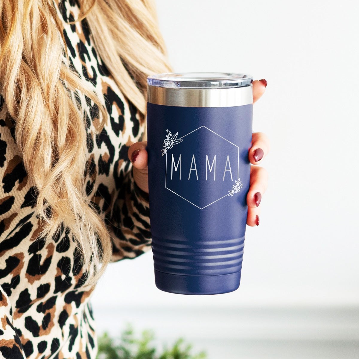 Floral Mama Navy 20oz Insulated Tumbler