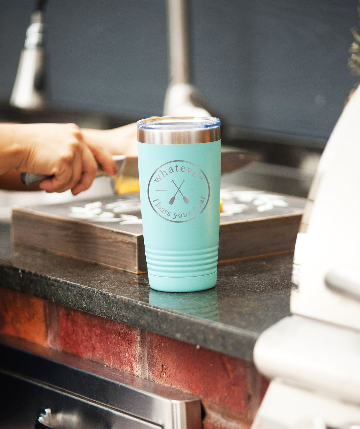 Whatever Floats Teal 20oz Insulated Tumbler