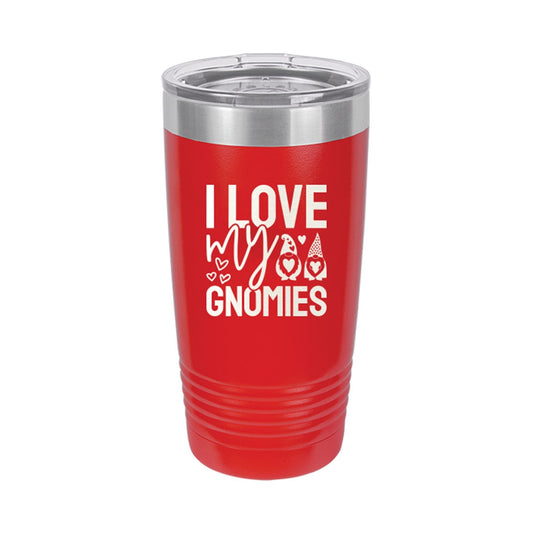 I Love My Gnomies Red 20oz Insulated Tumbler