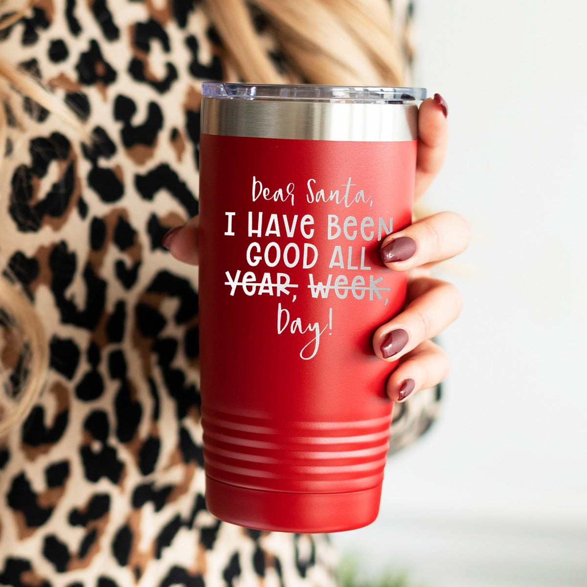 Dear Santa Red 20oz Insulated Tumbler