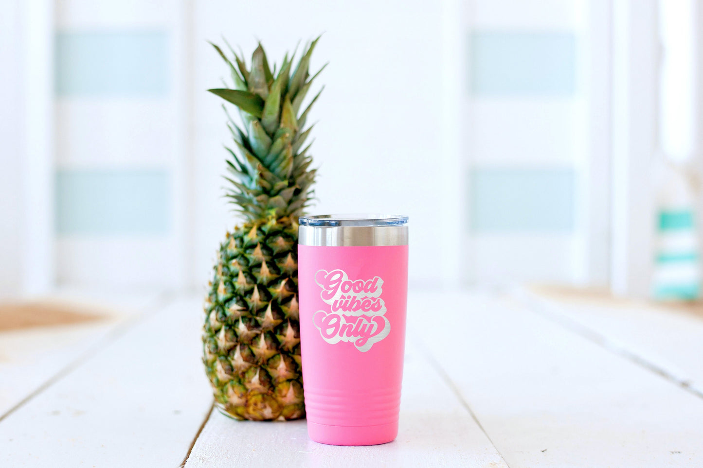 Good Vibes Only Pink 20oz Insulated Tumbler