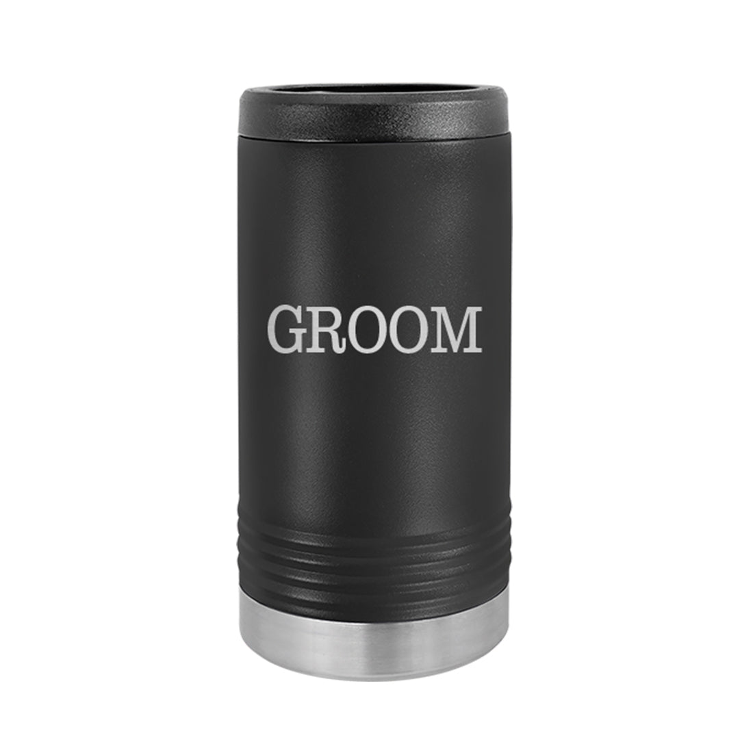 Groom Black Slim Can Beverage Holder