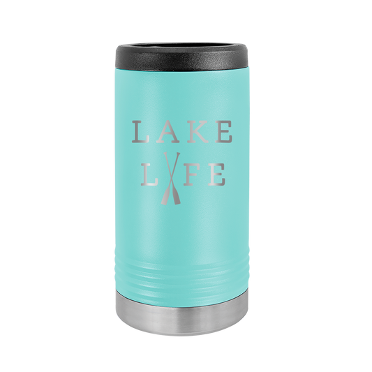 Lake Life Teal Slim Can Beverage Holder