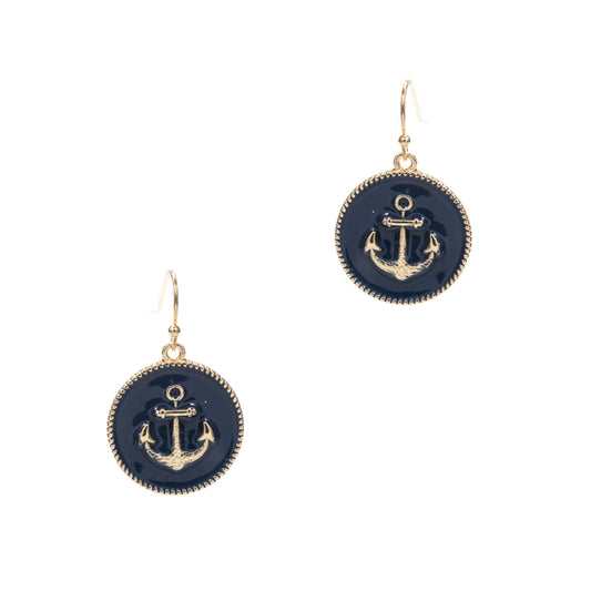 Feeling Nauti Navy Anchor Earrings